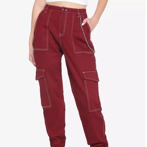 Burgundy/Bordeaux vintage GUESS cargo stitched pants size 24
